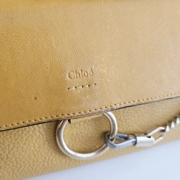 Authentic CHLOE Faye Leather Flap Wallet Card Holder Clutch WOC Crossbody - Picture 6 of 14